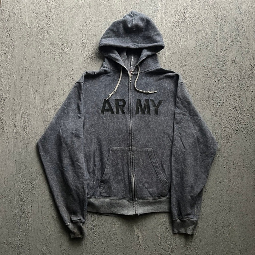 Vintage US Army Zip Up Hoodie XL Gray 1990s